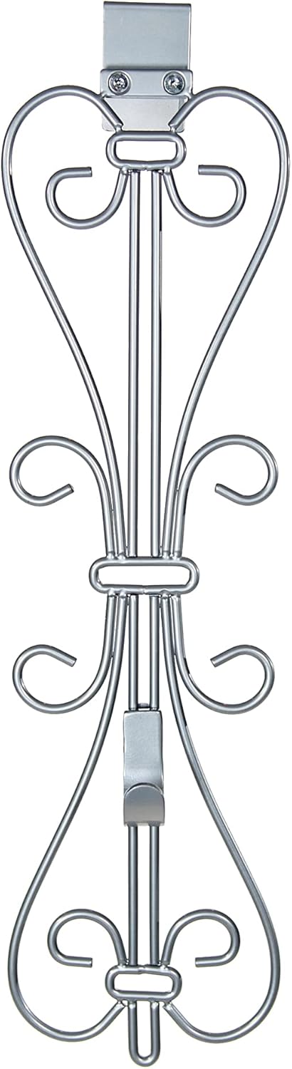 [Front Door WREATH HANGER] - Elegant Design | ADJUSTABLE Hook Length for Tall and Small Doors | PADDING to Prevent Damage like Scratch and Dents | Heavy Duty Cast Iron Metal Hangar (Gold)