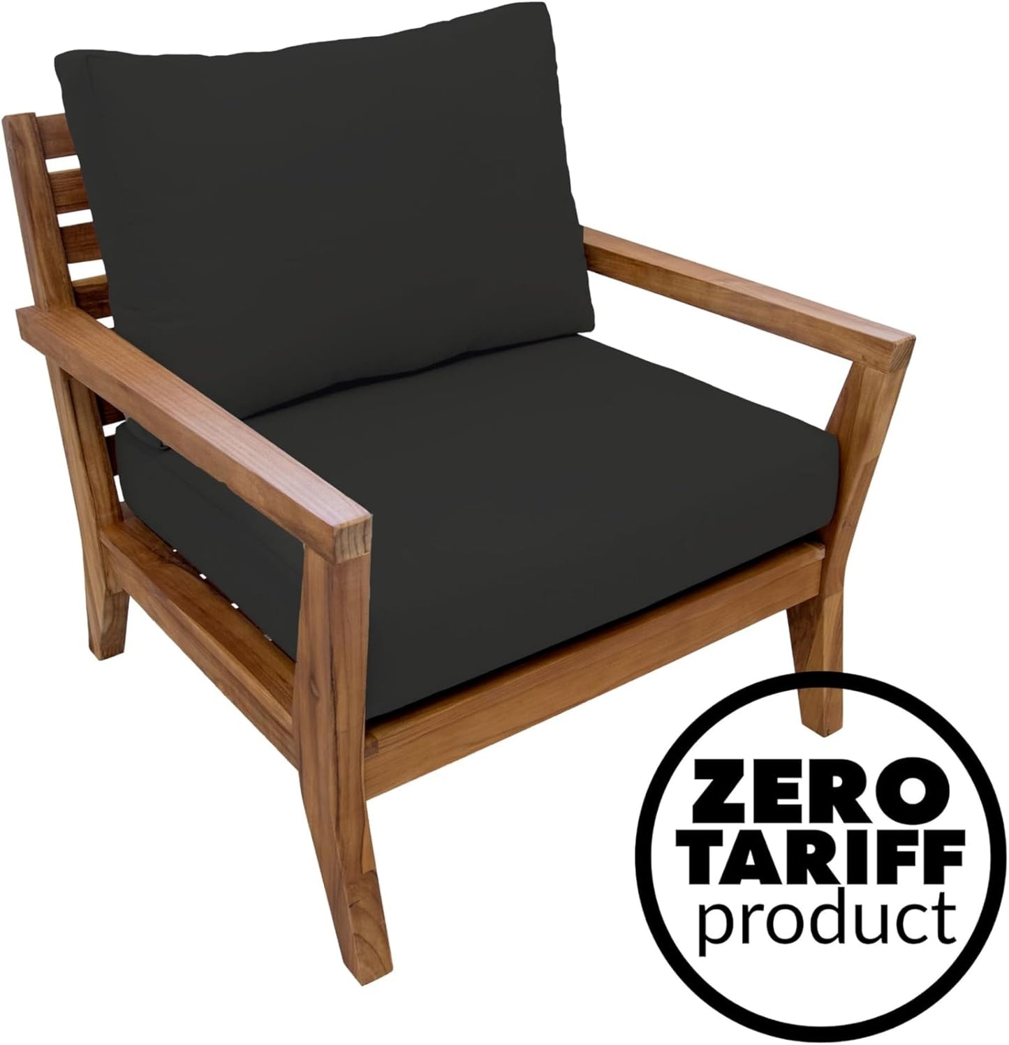 Eddie Bauer Home Deep Seating Outdoor Lounge Cushion, Knife Edge, 23" X 24" X 5", Canvas Black