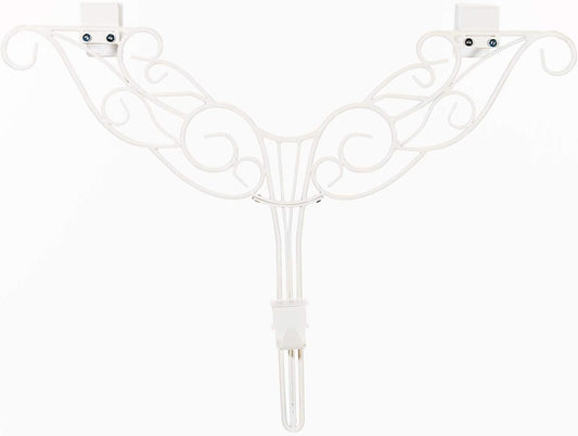 [Front Door WREATH HANGER] - Antler Design | ADJUSTABLE Hook Length for Tall and Small Doors | PADDING to Prevent Damage like Scratch and Dents | Heavy Duty Cast Iron Metal Hangar (White)