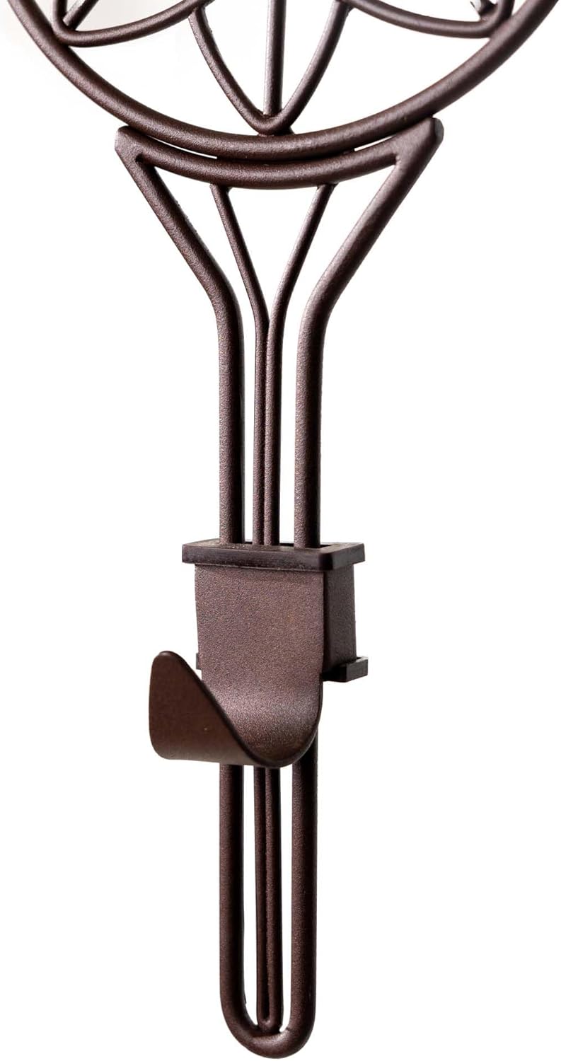 VILLAGE LIGHTING COMPANY [Front Door WREATH HANGER] - Flower Design. ADJUSTABLE Hook Height. PADDED Cast Iron Metal Hangar