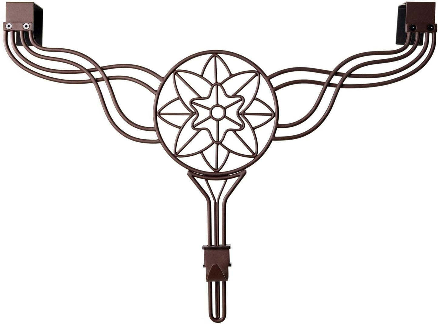 VILLAGE LIGHTING COMPANY [Front Door WREATH HANGER] - Flower Design. ADJUSTABLE Hook Height. PADDED Cast Iron Metal Hangar