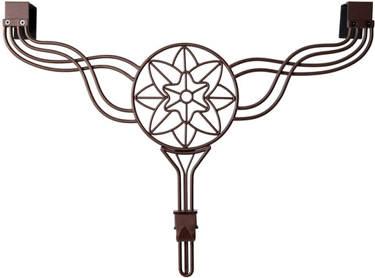 VILLAGE LIGHTING COMPANY [Front Door WREATH HANGER] - Flower Design. ADJUSTABLE Hook Height. PADDED Cast Iron Metal Hangar