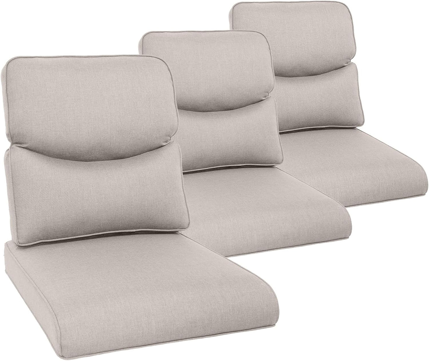Outdoor Chair Cushions Set of 2, Waterproof 24x24 Patio Chair Cushion, 6" Thickened Seat Cushion for Outdoor Furniture, Couch Cushion Replacement, Include 2 Back & 2 Seat Cushions, Thick/Orange