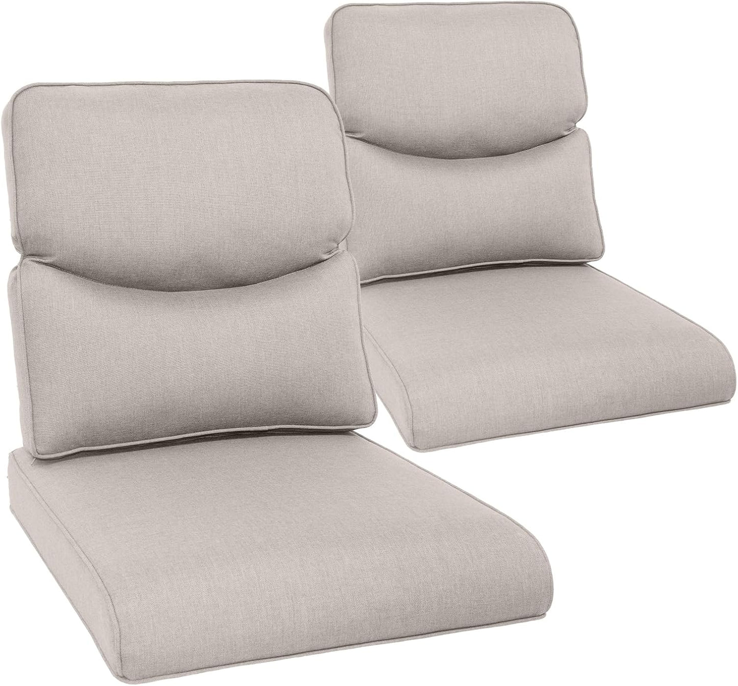 Outdoor Chair Cushions Set of 2, Waterproof 24x24 Patio Chair Cushion, 6" Thickened Seat Cushion for Outdoor Furniture, Couch Cushion Replacement, Include 2 Back & 2 Seat Cushions, Thick/Orange