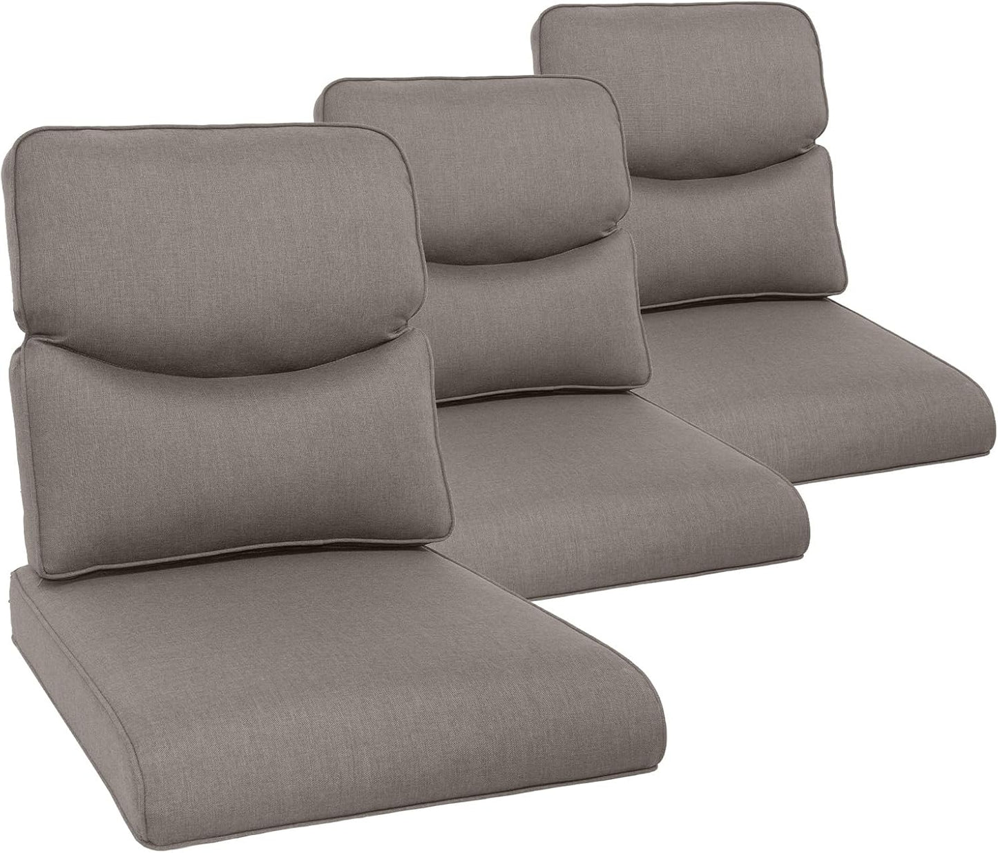 Outdoor Chair Cushions Set of 2, Waterproof 24x24 Patio Chair Cushion, 6" Thickened Seat Cushion for Outdoor Furniture, Couch Cushion Replacement, Include 2 Back & 2 Seat Cushions, Thick/Orange