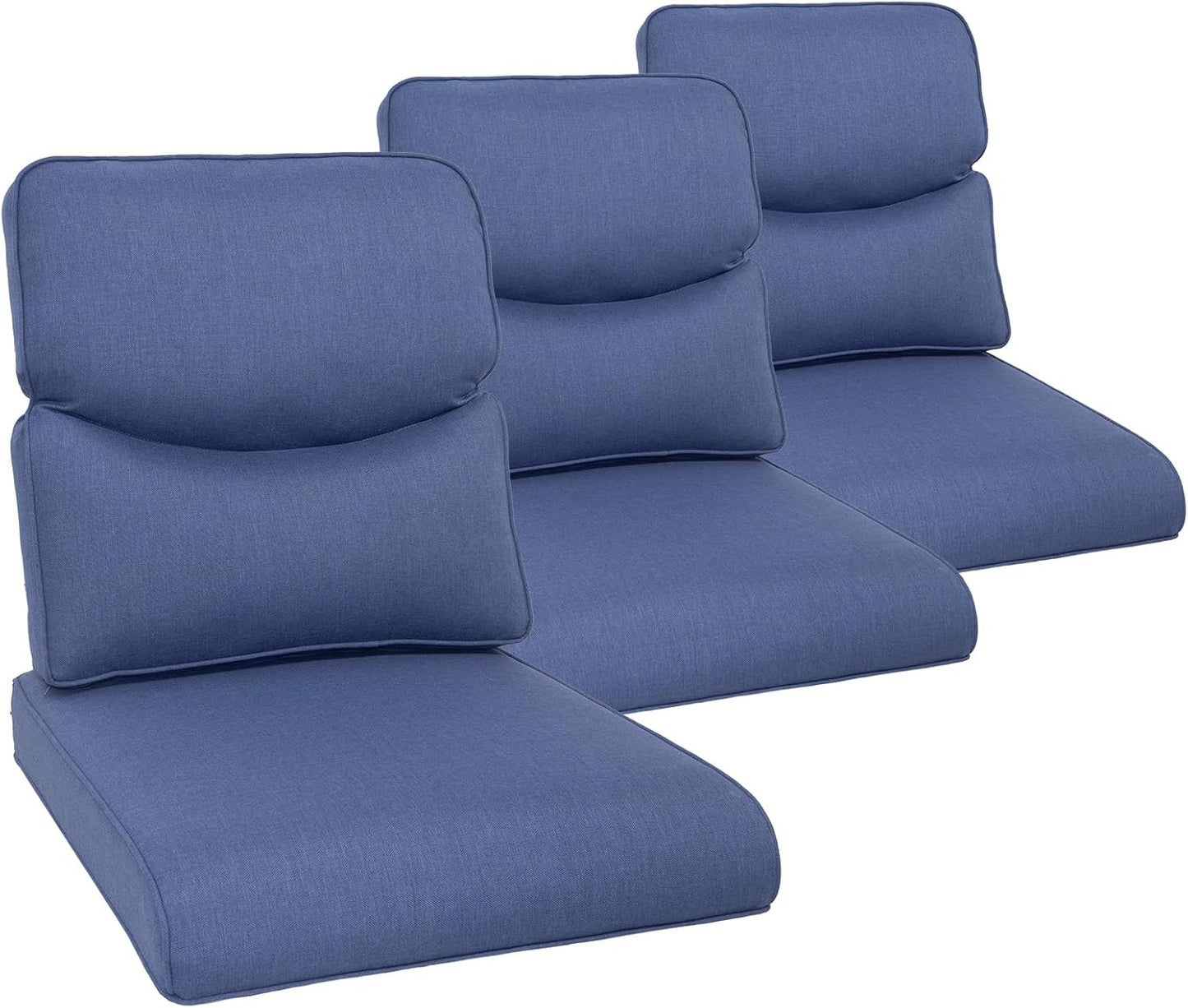 Outdoor Chair Cushions Set of 2, Waterproof 24x24 Patio Chair Cushion, 6" Thickened Seat Cushion for Outdoor Furniture, Couch Cushion Replacement, Include 2 Back & 2 Seat Cushions, Thick/Orange