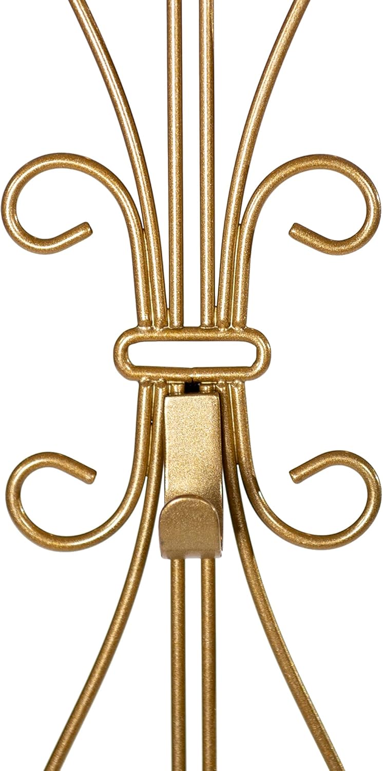 [Front Door WREATH HANGER] - Elegant Design | ADJUSTABLE Hook Length for Tall and Small Doors | PADDING to Prevent Damage like Scratch and Dents | Heavy Duty Cast Iron Metal Hangar (Gold)