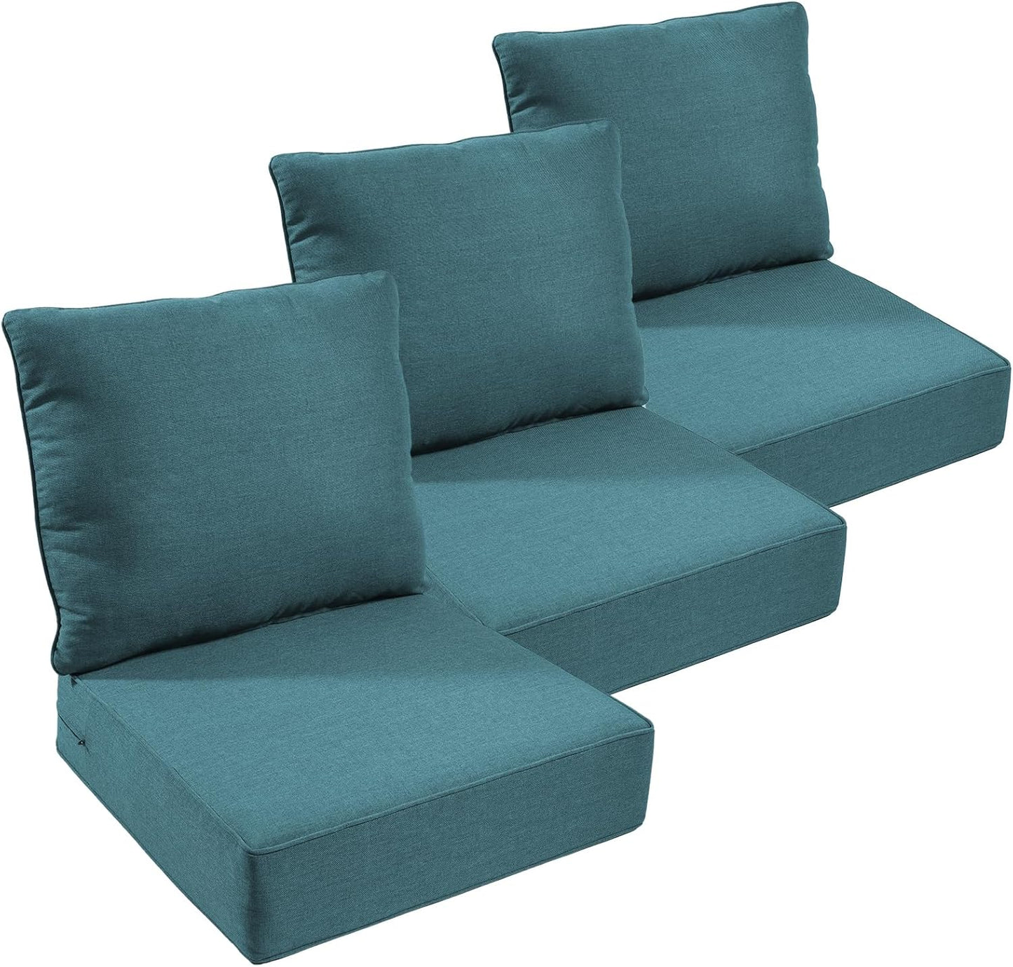 Outdoor Chair Cushions Set of 2, Waterproof 24x24 Patio Chair Cushion, 6" Thickened Seat Cushion for Outdoor Furniture, Couch Cushion Replacement, Include 2 Back & 2 Seat Cushions, Thick/Orange