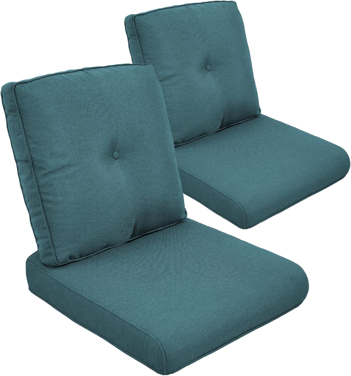 Outdoor Chair Cushions Set of 2, Waterproof 24x24 Patio Chair Cushion, 6" Thickened Seat Cushion for Outdoor Furniture, Couch Cushion Replacement, Include 2 Back & 2 Seat Cushions, Thick/Orange