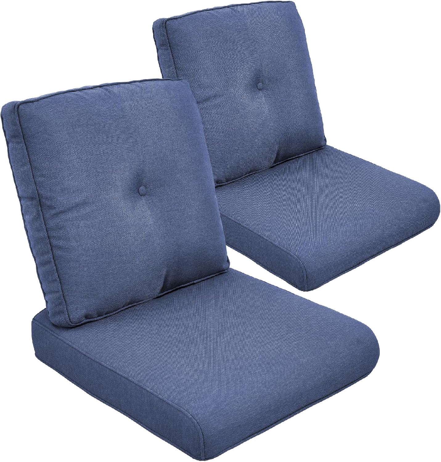 Outdoor Chair Cushions Set of 2, Waterproof 24x24 Patio Chair Cushion, 6" Thickened Seat Cushion for Outdoor Furniture, Couch Cushion Replacement, Include 2 Back & 2 Seat Cushions, Thick/Orange