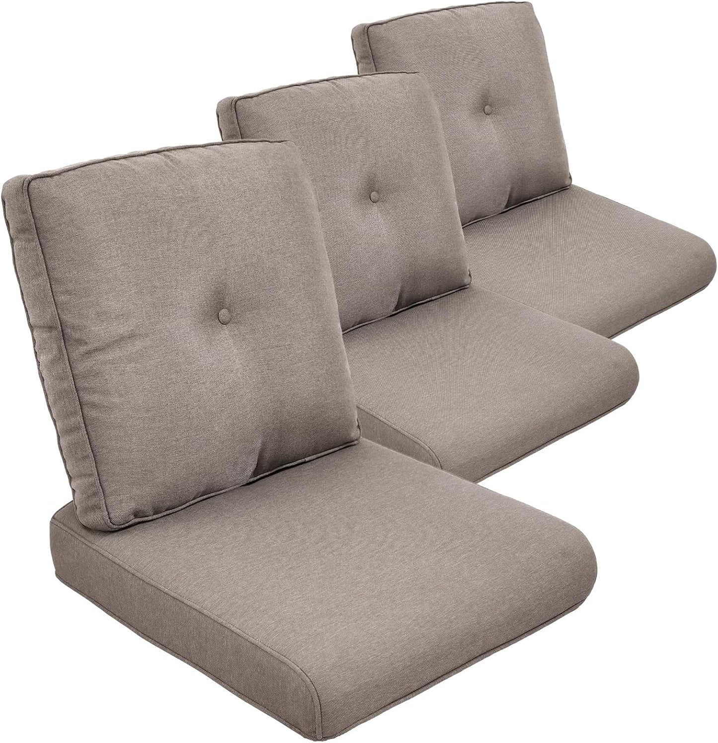 Outdoor Chair Cushions Set of 2, Waterproof 24x24 Patio Chair Cushion, 6" Thickened Seat Cushion for Outdoor Furniture, Couch Cushion Replacement, Include 2 Back & 2 Seat Cushions, Thick/Orange