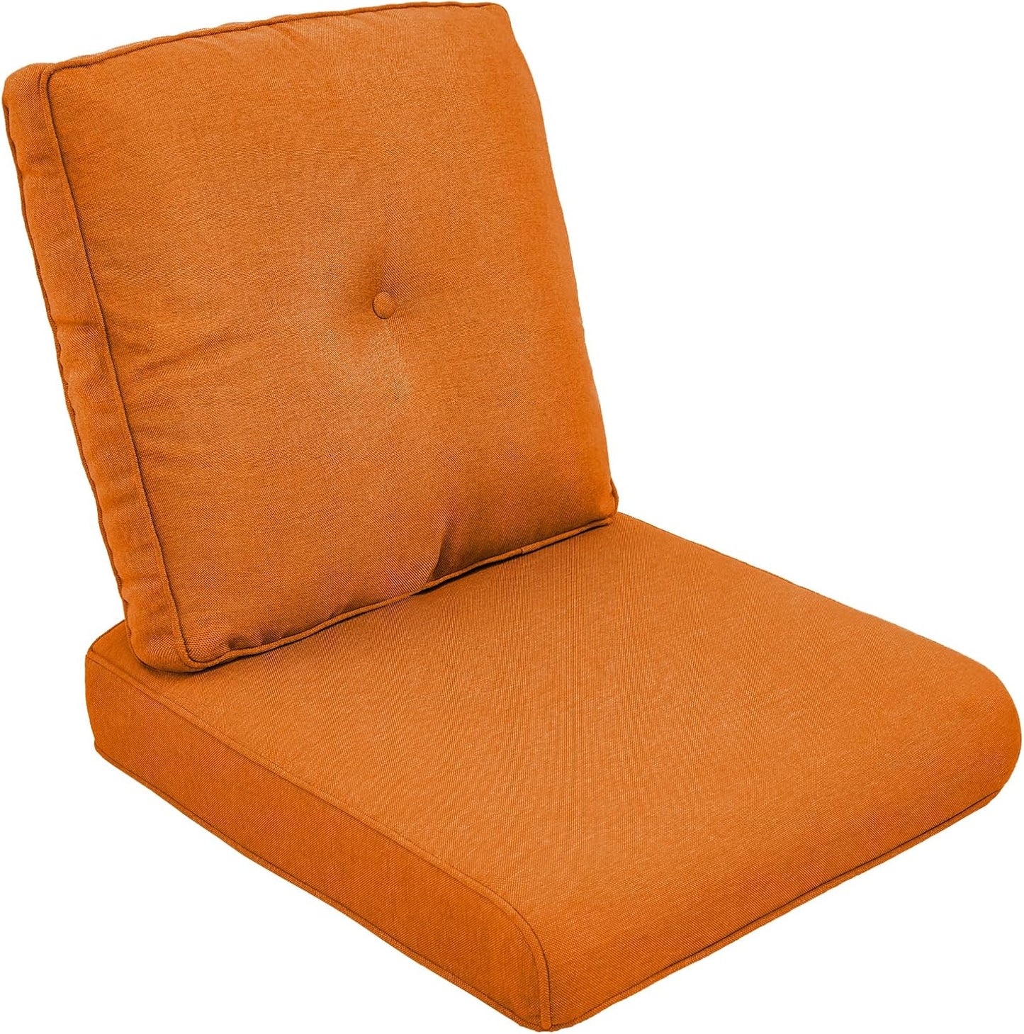 Outdoor Chair Cushions Set of 2, Waterproof 24x24 Patio Chair Cushion, 6" Thickened Seat Cushion for Outdoor Furniture, Couch Cushion Replacement, Include 2 Back & 2 Seat Cushions, Thick/Orange