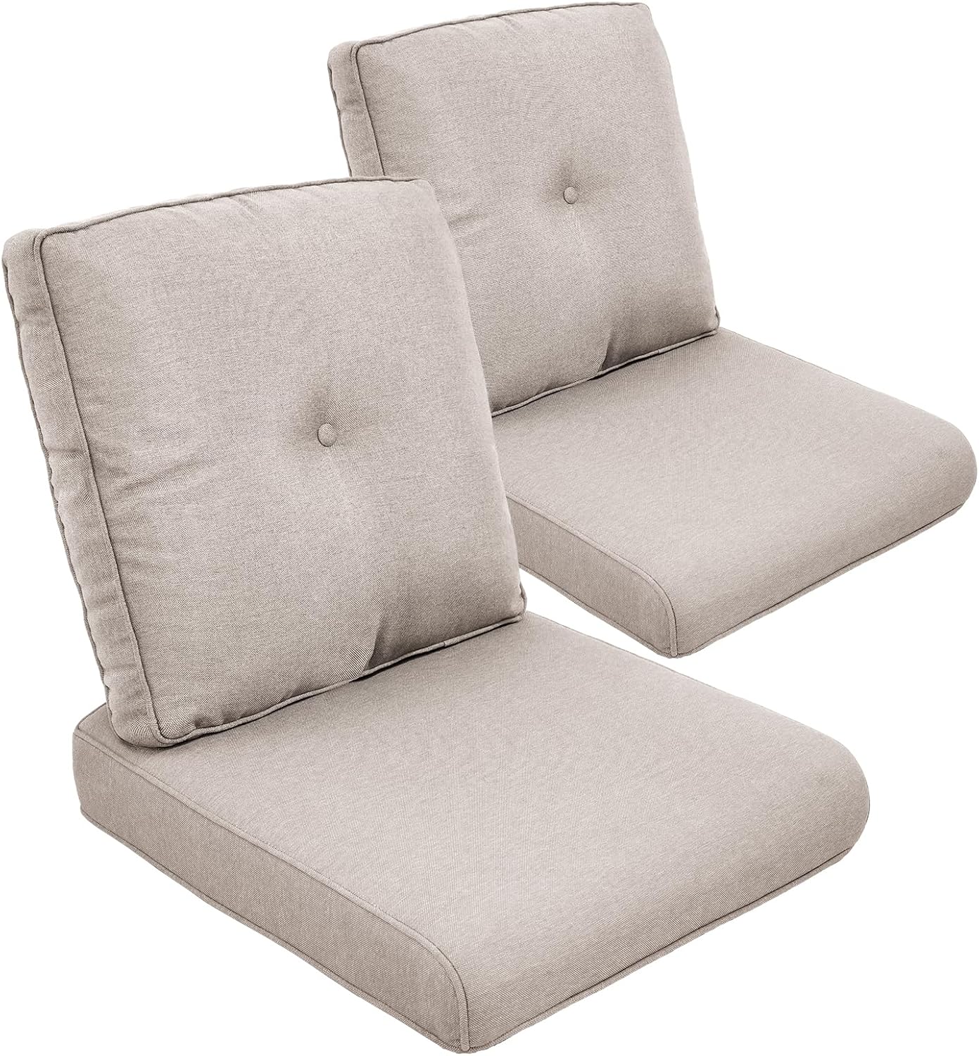 Outdoor Chair Cushions Set of 2, Waterproof 24x24 Patio Chair Cushion, 6" Thickened Seat Cushion for Outdoor Furniture, Couch Cushion Replacement, Include 2 Back & 2 Seat Cushions, Thick/Orange