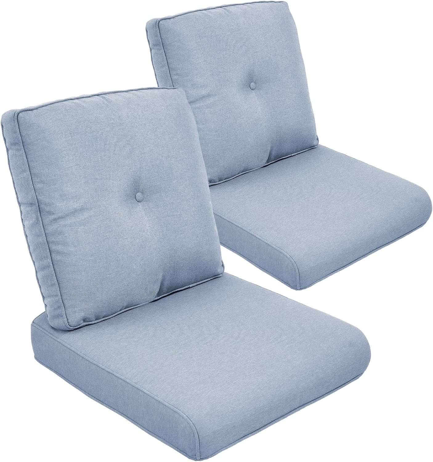 Outdoor Chair Cushions Set of 2, Waterproof 24x24 Patio Chair Cushion, 6" Thickened Seat Cushion for Outdoor Furniture, Couch Cushion Replacement, Include 2 Back & 2 Seat Cushions, Thick/Orange