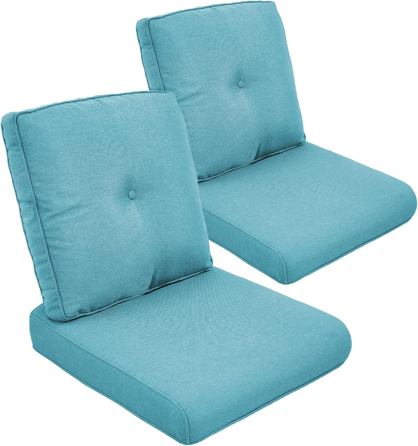 Outdoor Chair Cushions Set of 2, Waterproof 24x24 Patio Chair Cushion, 6" Thickened Seat Cushion for Outdoor Furniture, Couch Cushion Replacement, Include 2 Back & 2 Seat Cushions, Thick/Orange