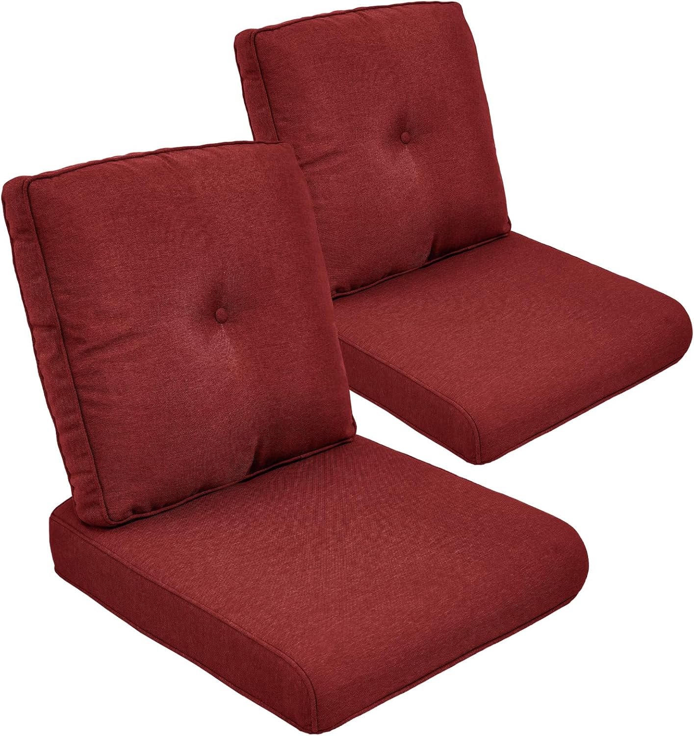 Outdoor Chair Cushions Set of 2, Waterproof 24x24 Patio Chair Cushion, 6" Thickened Seat Cushion for Outdoor Furniture, Couch Cushion Replacement, Include 2 Back & 2 Seat Cushions, Thick/Orange