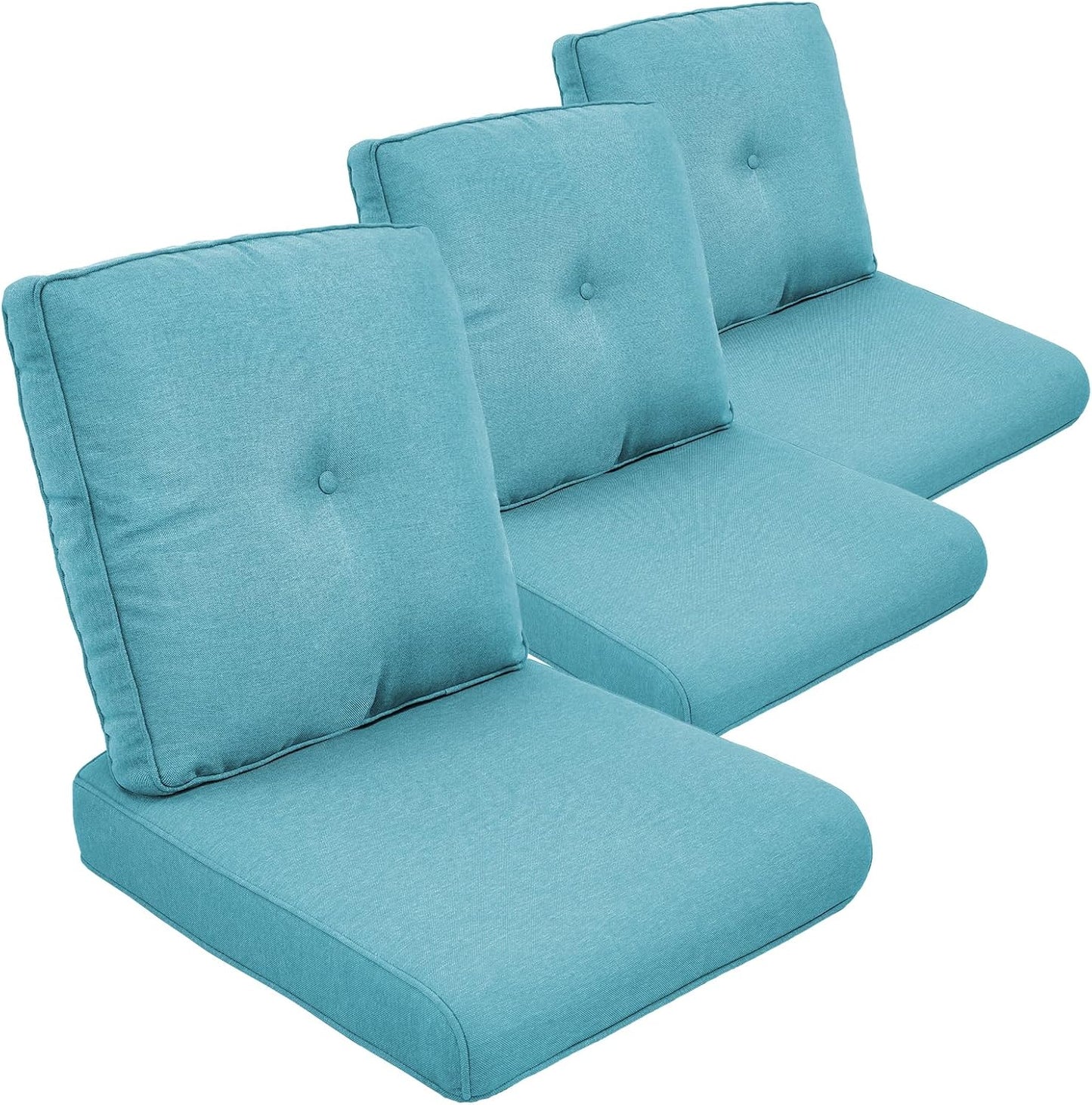 Outdoor Chair Cushions Set of 2, Waterproof 24x24 Patio Chair Cushion, 6" Thickened Seat Cushion for Outdoor Furniture, Couch Cushion Replacement, Include 2 Back & 2 Seat Cushions, Thick/Orange