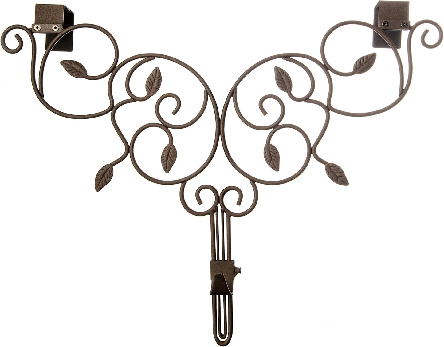 [Front Door WREATH HANGER] - Ivy Design | ADJUSTABLE Hook Length for Tall and Small Doors | PADDING to Prevent Damage like Scratch and Dents | Heavy Duty Cast Iron Metal Hangar - (White)