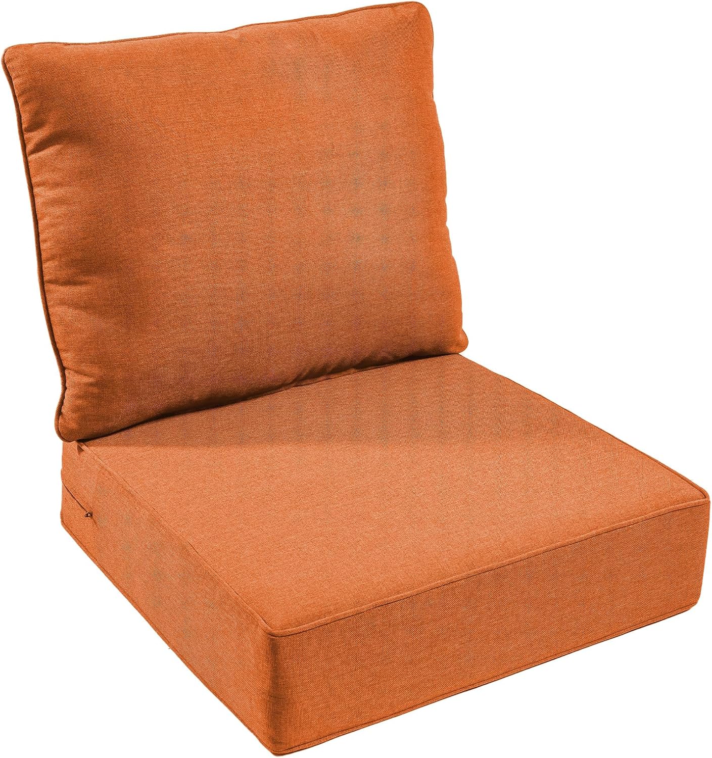 Outdoor Chair Cushions Set of 2, Waterproof 24x24 Patio Chair Cushion, 6" Thickened Seat Cushion for Outdoor Furniture, Couch Cushion Replacement, Include 2 Back & 2 Seat Cushions, Thick/Orange